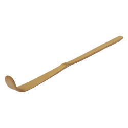 Cuillère à matcha chashaku en bambou naturel, cuilleron recourbé et nœud de bambou au milieu