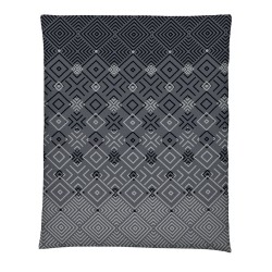 Housse de couette TREND dépliée, losanges en dégradé du noir au gris clair