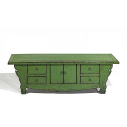 Meuble bas laqué vert