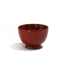 Bol en bois rouge strié