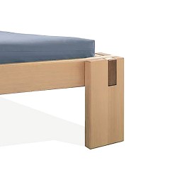 Lit bois massif NUVEO Shindaï en hêtre | Lit japonais sans métal